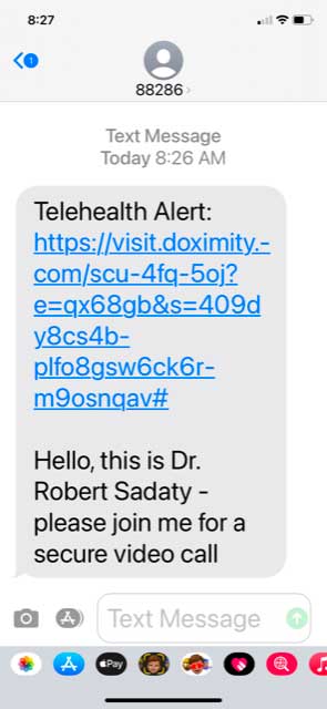 Tele-med appointment sample text message | Men's Medical Weight Loss Center Naples Florida
